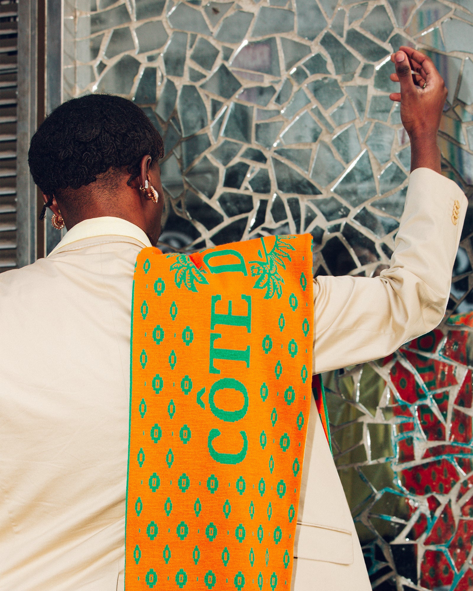 Écharpe Côte D'Ivoire Qualité Anglaise Double Face - Longueur 140 Cm Avec Franges